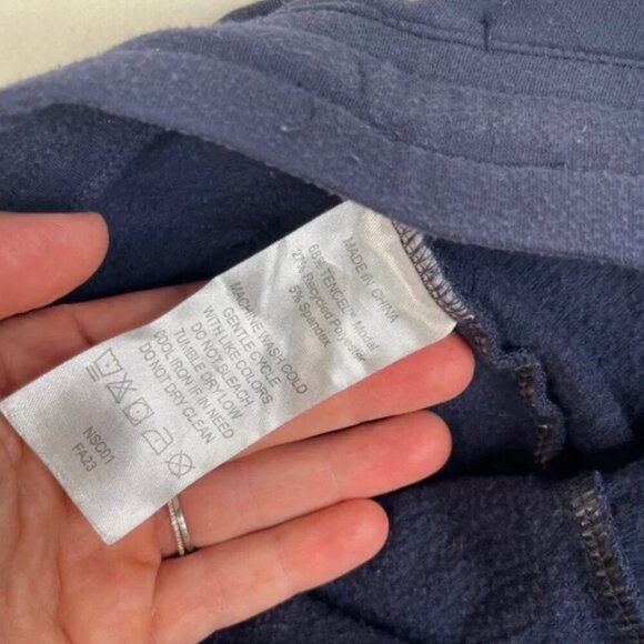 Quince Super Soft Fleece cropped wide leg pants navy Size medium - Picture 8 of 9